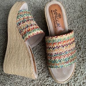 COPY - Sbicca woven sandal wedge size 9